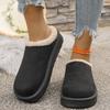 Fashion Ladies Shoes 2025 New Closed Toe Women's Slippers Fashion Outdoor Casual Winter Plus Velvet Keep Warm Comfortable Flat Slippers