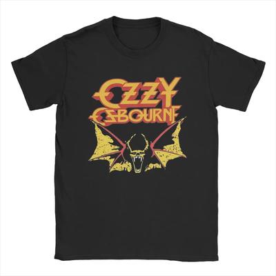 Tricou Ozzy Osbourne pentru bărbați, Topuri din bumbac pur, Tricou amuzant cu mânecă scurtă și gât rotund, Tricouri grafice