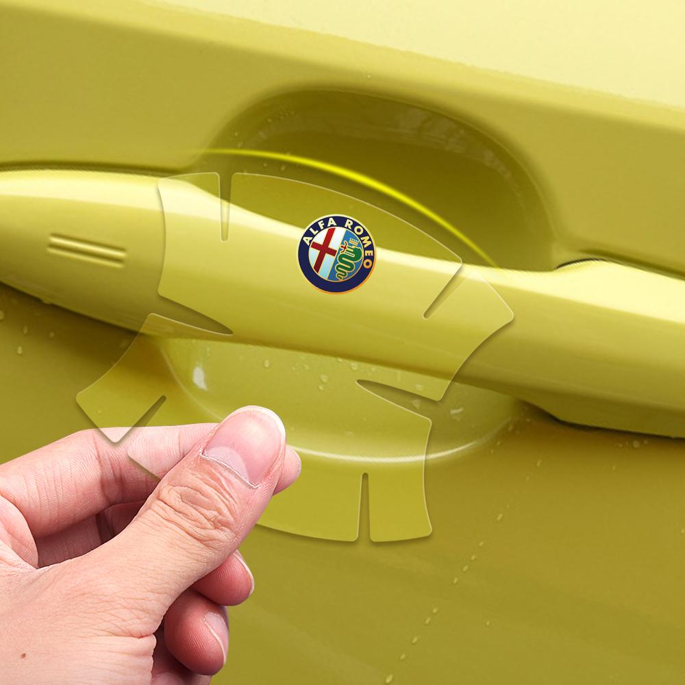 Car Stickers For Alfa Romeo 4/8pcs Car Door Handle Cup Anti-scratch Sticker Protection Film For Alfa Romeo 159 147 156 166 164 S
