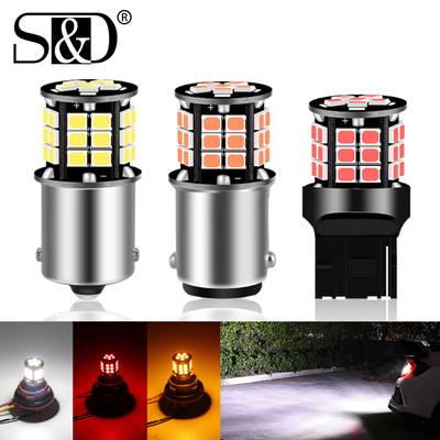 1Pc T20 LED W21/5W 7443 W21W 7440 PY21W P21W Led BAY15D BA15S BAU15S BA15D Led Car LED Bulb P21/5W 1156 1157 Turn Signal Light White Red Yellow Lamp