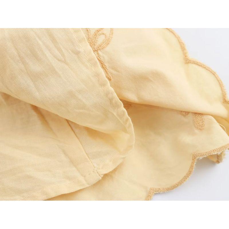 Kaslead New Arrival Women's Clothing Fashion Style Fashion Casual Minimalist Embroider Poplin Dress 7200377