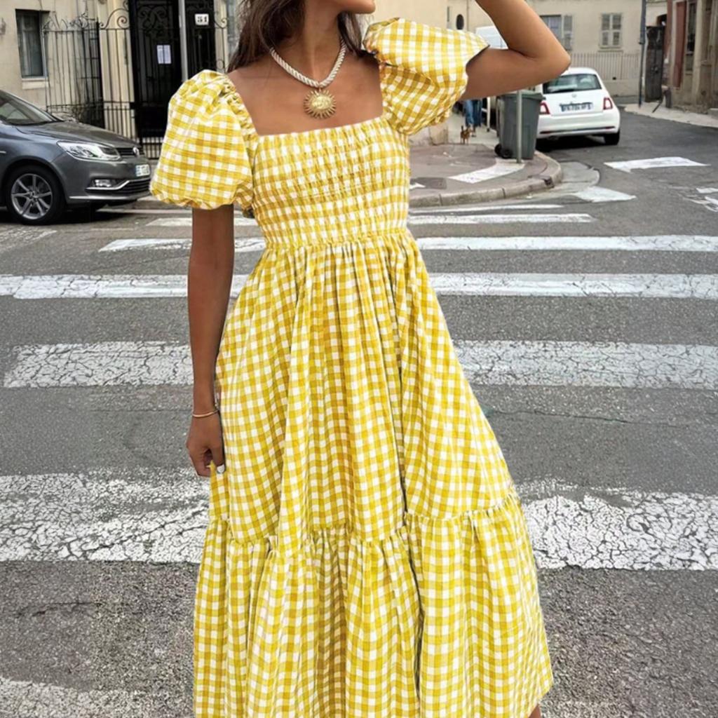 Women's Casual Fashion Short Sleeve Retro Retro Dress