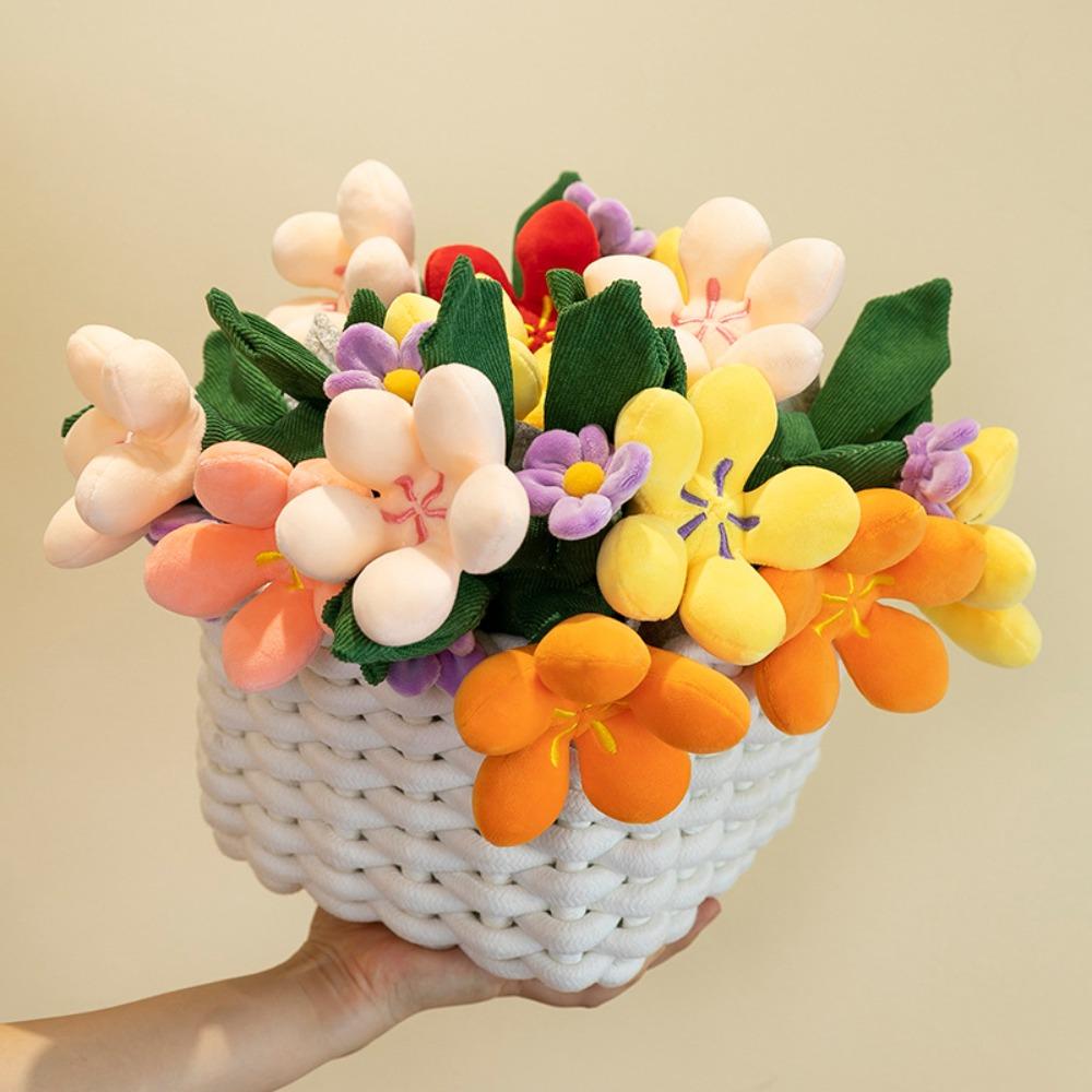 Funny Tulip Potted Plush Toy PP Cotton Succulent Plush Plants Hand Holding Flowers  Sofa Decoration
