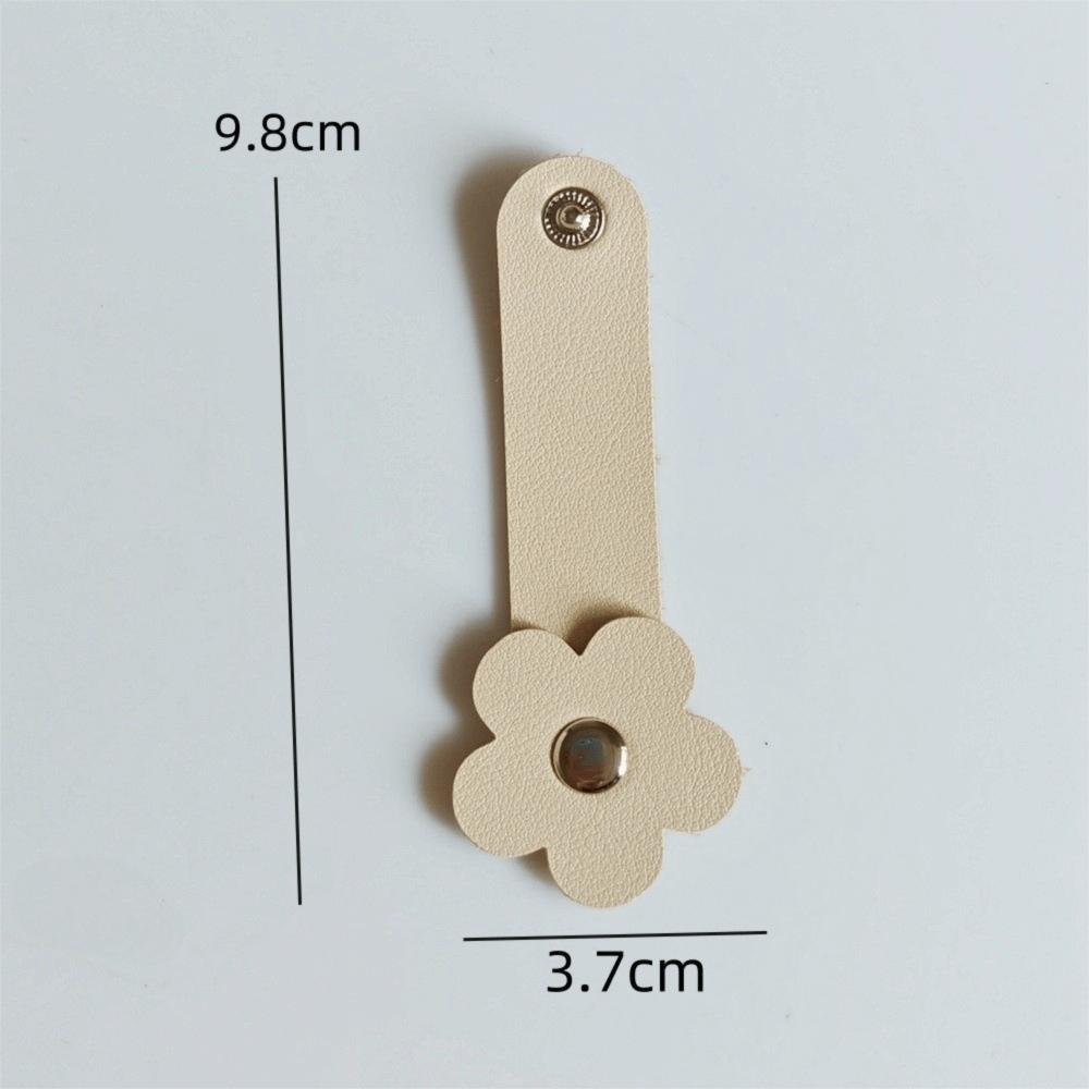 Leather Flower Cable Winder Portable Data Cable Ties Data Cable Protector Clips  Earphone Cord