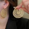 Pattern Disc Earrings High-end Palace Style Geometric Earrings for Women