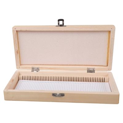 Wooden Slide Storage Box Metal Hinge Secure Biology Glass Slides Lab Equipment Part for 50PCS Microscope Specimen Slides