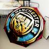 1 Stück Manchester City F.C. Bedruckter Regenschirm Faltbarer Regenschirm, Automatischer Regenschirm 8-Speichen für Reisen, Camping Fan-Geschenke Weihnachtsgeschenke