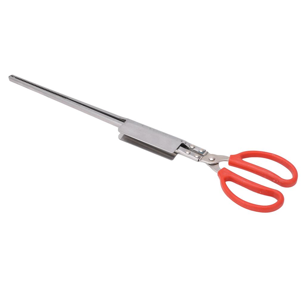 Crab Tongs Stainless Steel Plastic Handles 51cm Length Slot Tip Design Thicken Heat Resistant