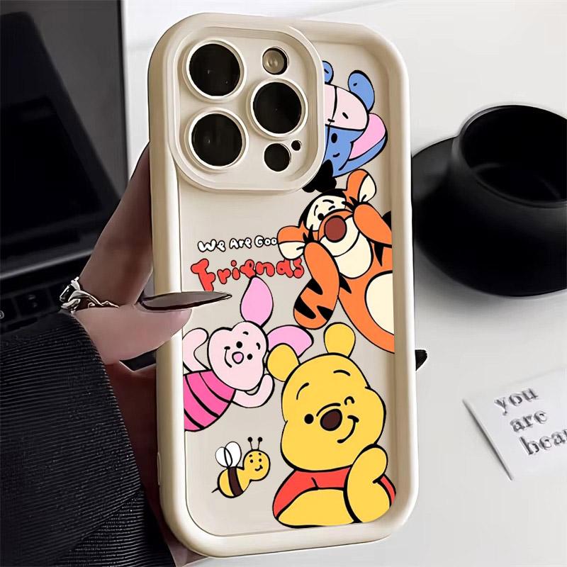 Winnie Pooh Friends Cute Phone Case For iPhone 17E 11 12 13 14 15 16 17 Pro Max Fundas 17 Air Plus 16e Mini Silicone Back Cover