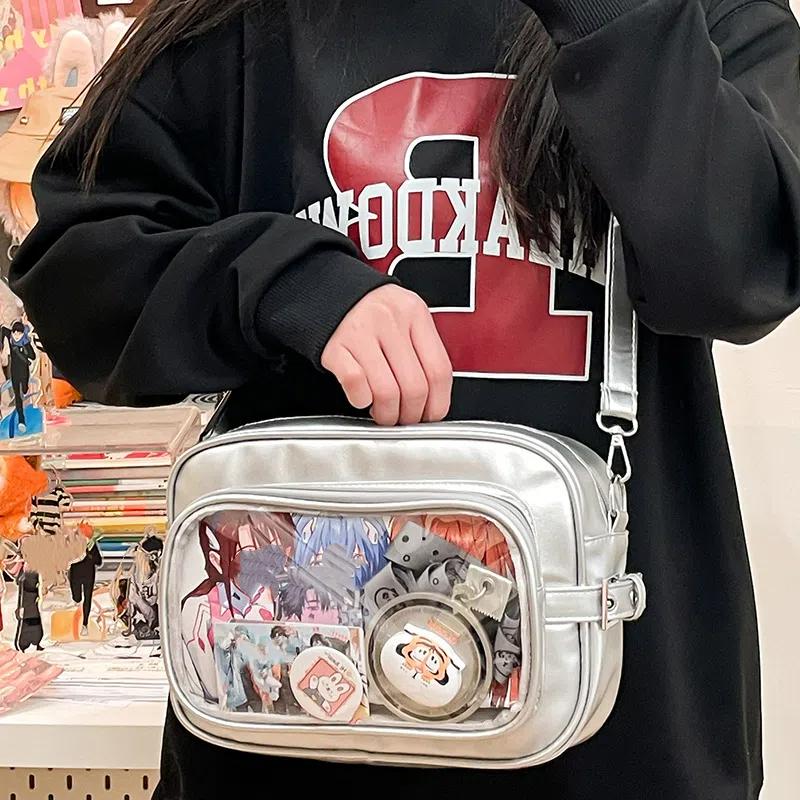 Daily Versatile Japanese Harajuku Girls Y2k Ulzzang Ita Bag Large Capacity Transparent Fashion Crossbody Bag Casual Women's Bag