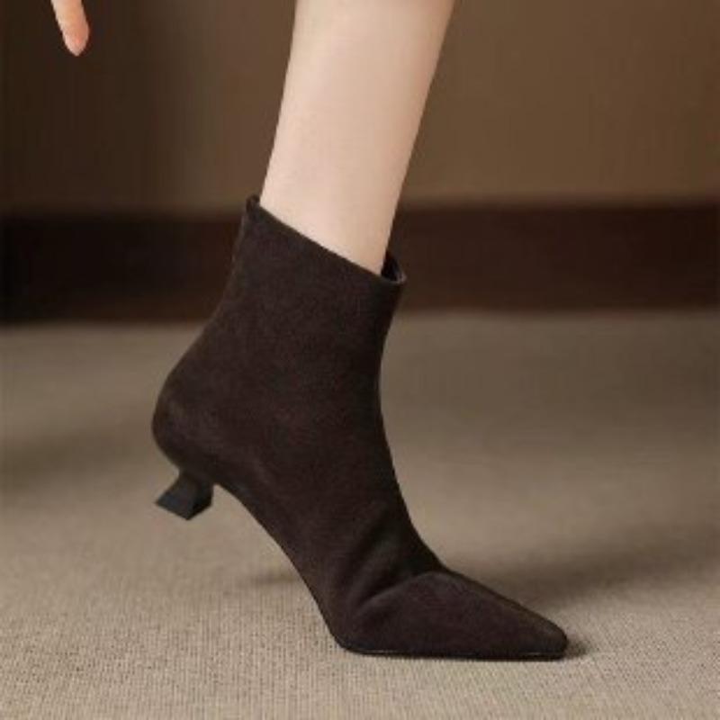 

New High-heeled, Thin-heeled, Large-sized Single Shoes 42 коричневий