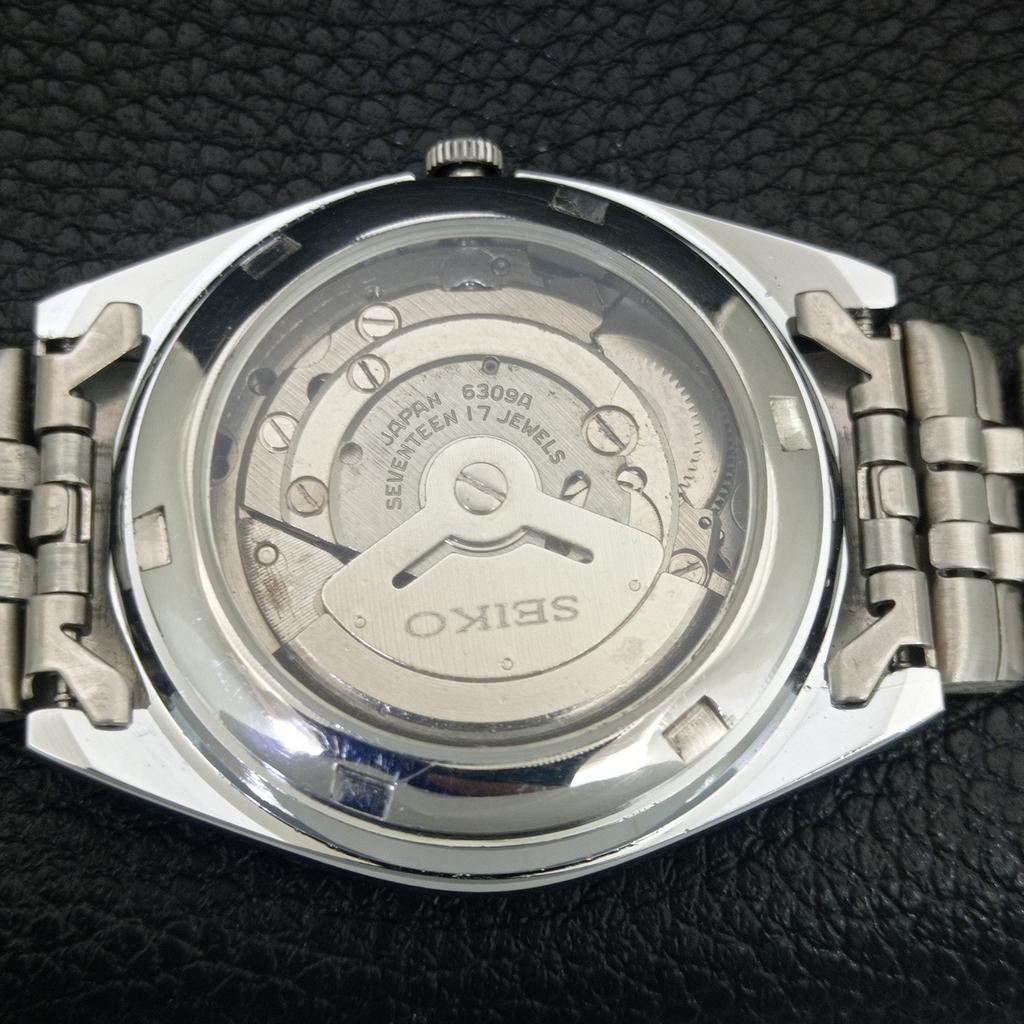 REFURBISHED VINTAGE SEIKO AUTOMATIC 6309A JAPAN MENS WHITE DIAL WATCH A442717-1