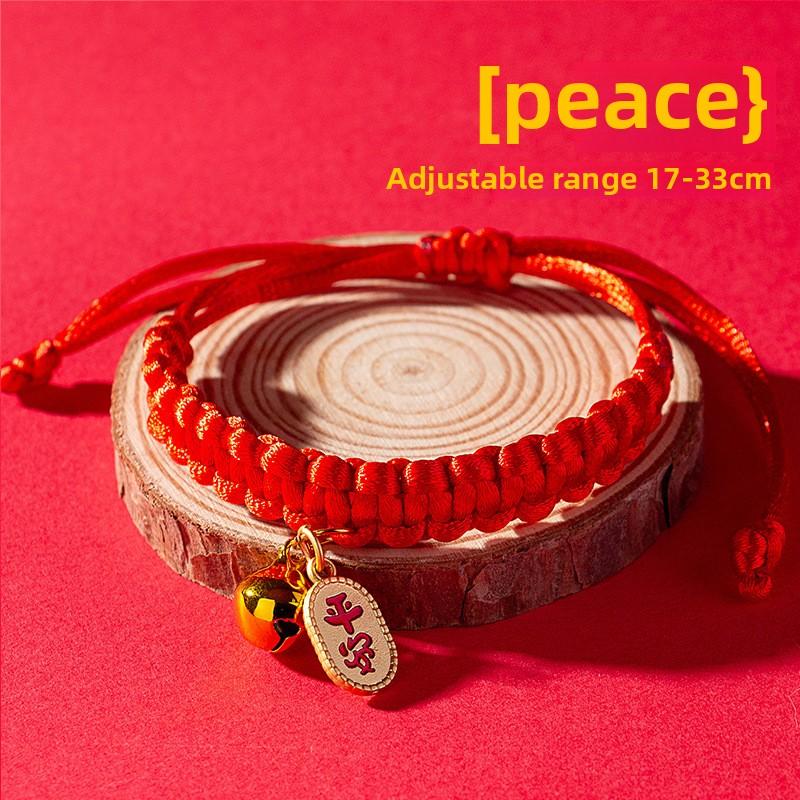 Novoroční slavnostní červený provazový obojek pro psa s dlouhou životností, bezpečnostní zámek, zvonek pro štěstí, dekorace na krk pro kočku, závěsný typ pro domácí mazlíčky