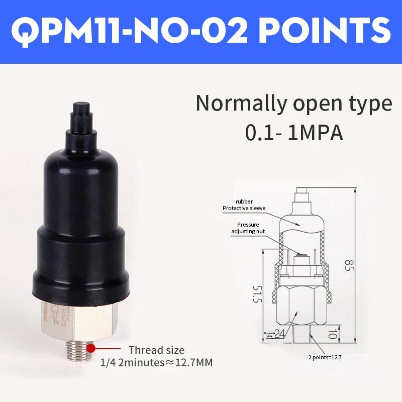 QPM11-NC QPM11-NO 1/4" 1/8'' Pressure Switch Wire External Thread Nozzle Micro Pressure Adjustable Diaphragm Hydraulic Switch