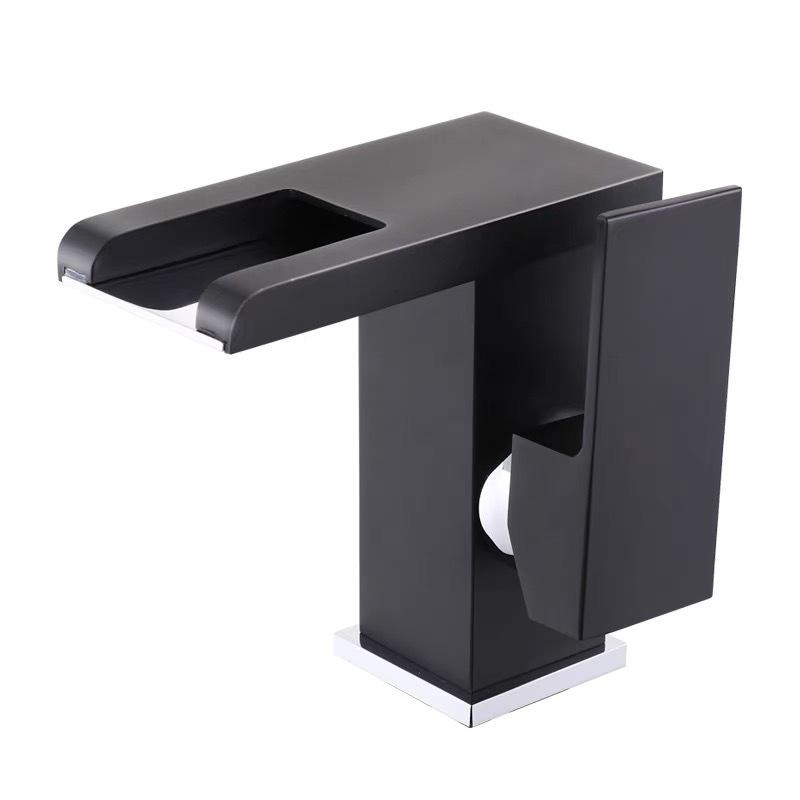

Color-Changing LED Waterfall Faucet for Washbasin Bathrooms Without Inlet Pipe