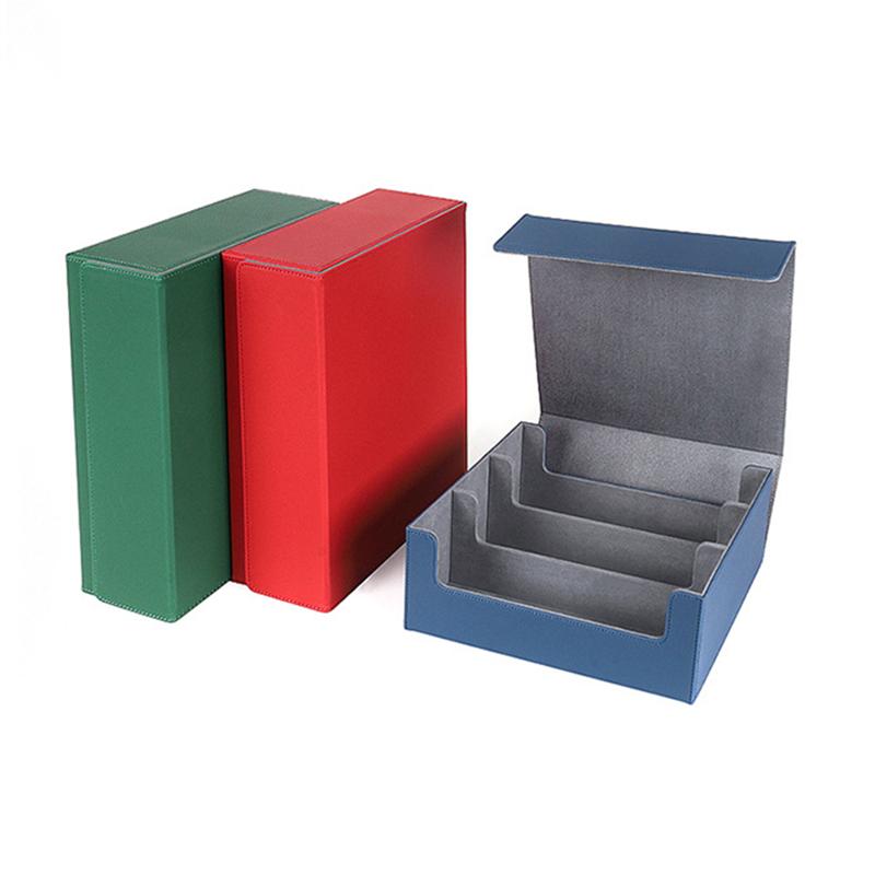 B03B-1800+ PU Card Deck Case Magnetic Closure Card Box Card Deck Case For Magnetic Game Cards Blue