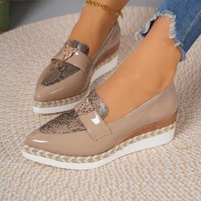Lässige Damenschuhe Lässige Keilschuhe für Damen Plateauschuhe Goldene Damen-Loafer Chaussure Femme