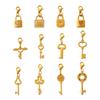 Retro Wind Diamond Lock Key Series Lobster Buckle Pendant Stainless Steel Gold-Plated Versatile Diy Accessories