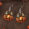 Bow Earrings Flat Acrylic Niche Design Sense Creative Halloween Pumpkin Earrings