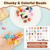 36Pcs Acrylic Letter Bead Early Education Letter Beads DIY Jewelry Key Chain Acrylic Letter Number Bead For Jewelry Making