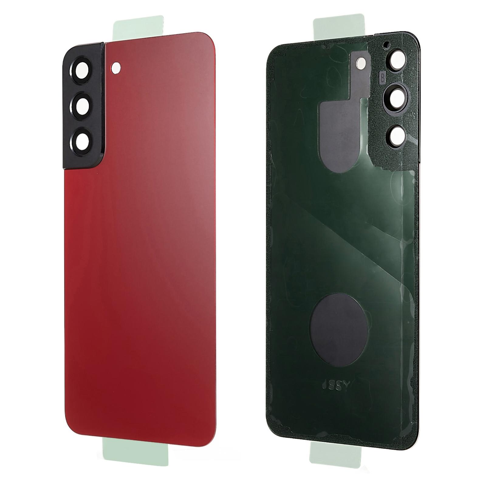 

Для Samsung Galaxy S22+ 5G S906 Корпус батареї з клейкою наклейкою + Кришка об єктива камери (без логотипу) Red