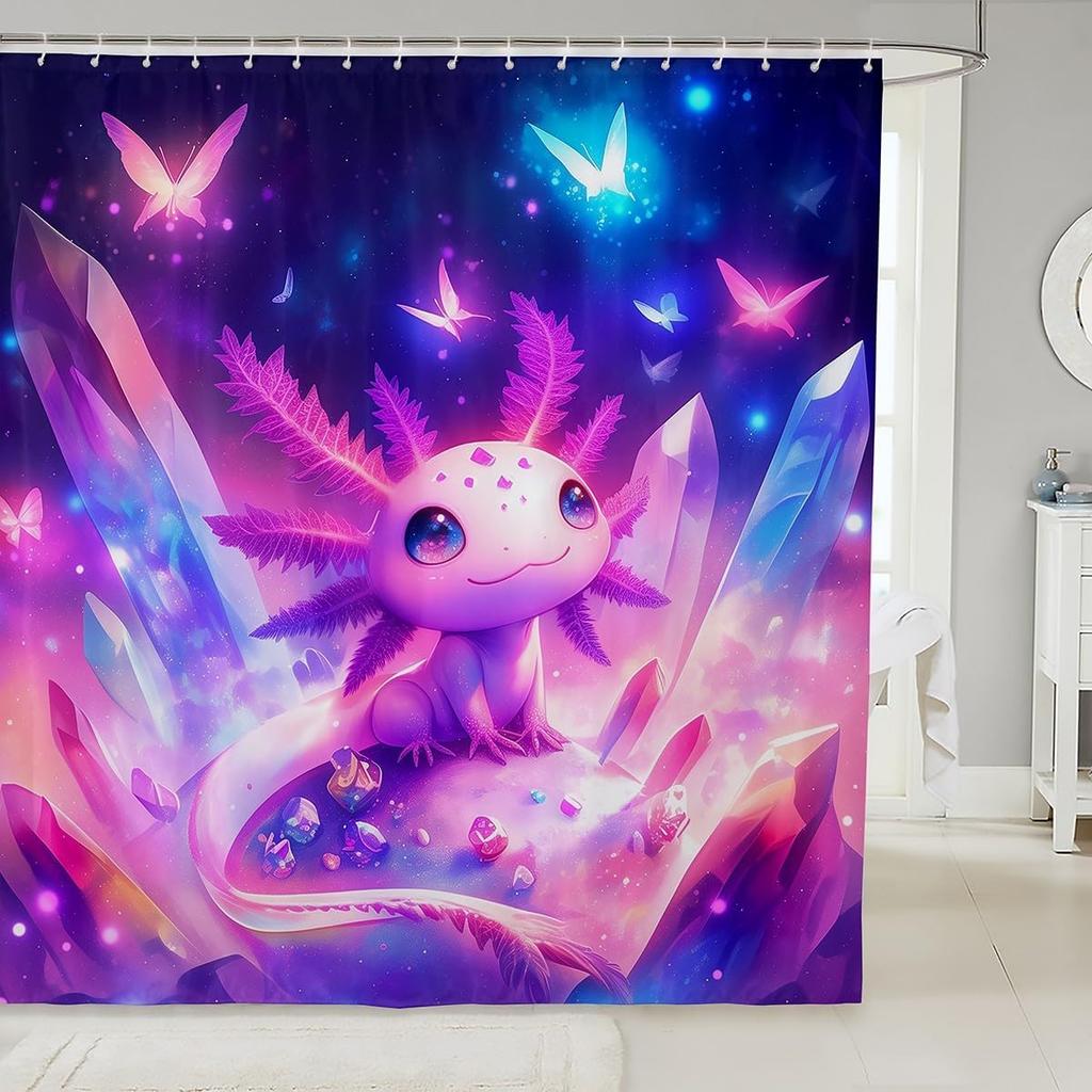 Pink Fox Shower Curtain Japanese Cherry Blossoms Bath Curtain Girls Teens Cute Cartoon Bathroom Shower Curtain Set Waterproof