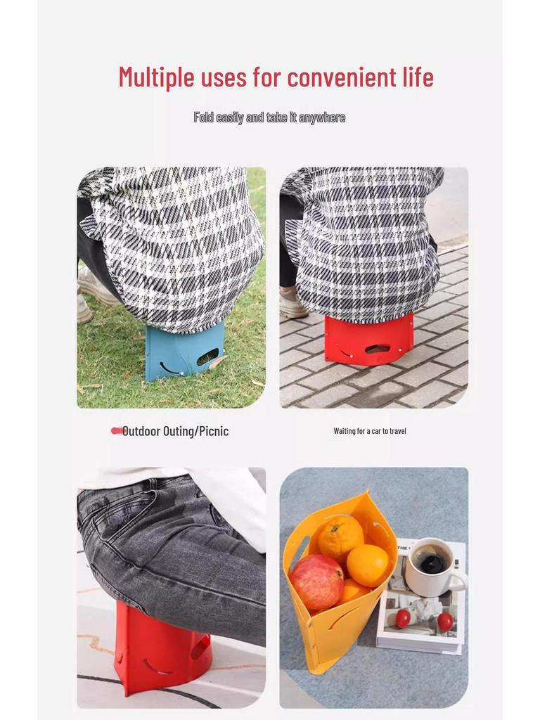 Portable Folding Plastic Travel Stool for Camping & Outdoor Use