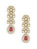 Pink Stones Antique Plated Traditional Kundan Necklace Earring & Maangtikka Set For Women