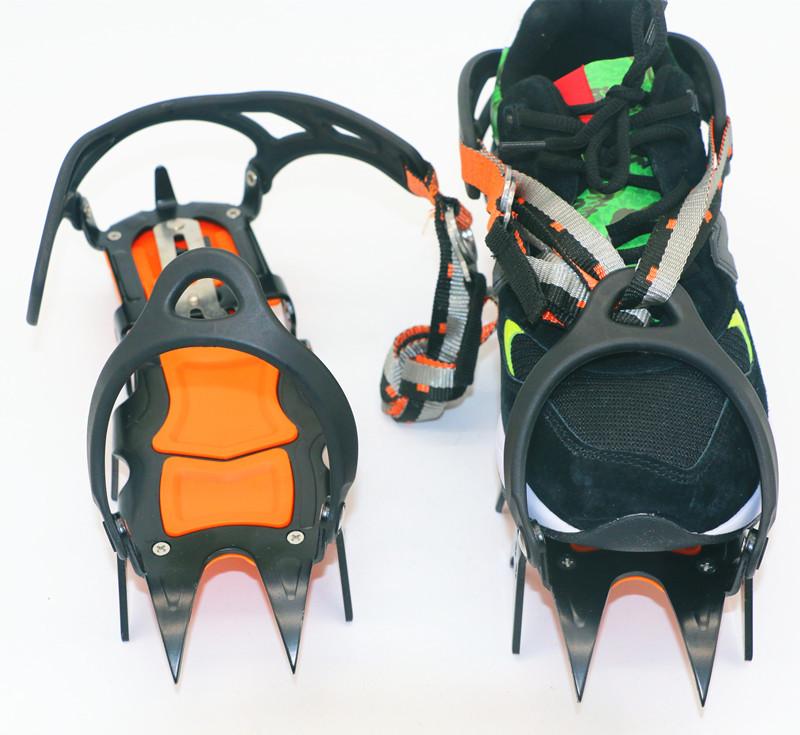 12-Tooth Ice Cleats: Anti-Slip Covers for Snow, Ice Climbing, Hiking & Mountaineering