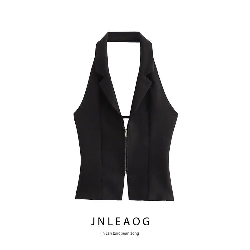 Jnleaog Summer New Women's Clothing Fashion Style Stylish Open Back Hanging Collar Tops 3508777 800