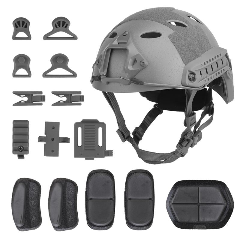 

Страйкбольні шоломи FAST PJ Відкритий тактичний бойовий варгейм Захисні спортивні шоломи Полювання CS Пейнтбол Шолом напівзакритого типу L(56-66CM) сірий