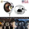 Chrome 4-1/2" Auxiliary Fog Passing Lights Housing Bucket For Harley Davidson