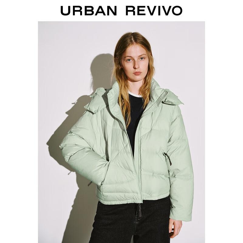 

Women s Casual Hooded Color-Block Zipper Down Jacket L