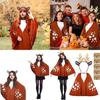 Christmas Cosplay Reindeer Cape With Face Sticker And Headband For Holiday Parties