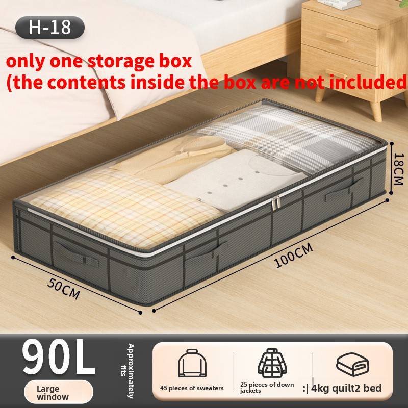 Bed Under Clothes Storage Bin With Lid Foldable Nonwoven Fabric For Bedroom Organization