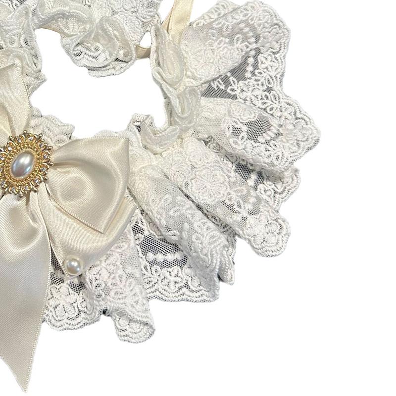Weißes Hochzeitskleid Haustier Sabberhandtuch Schleife Katzenhalsband Hund Reinheit Lätzchen Lätzchen Halslätzchen