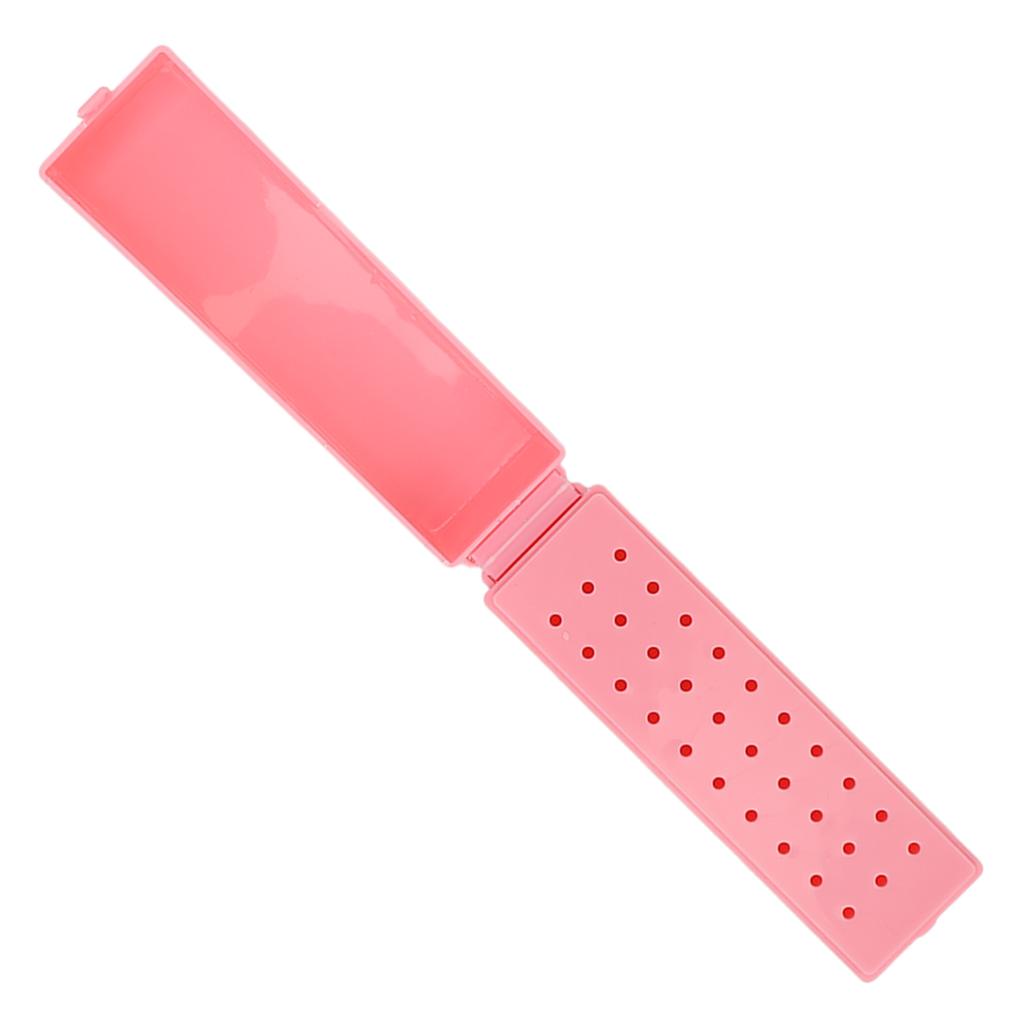 30 Holes Nail Drill Bits Holder Dustproof Acrylic Cover Manicure Tools Space Saving Nail Grinding Bits Container