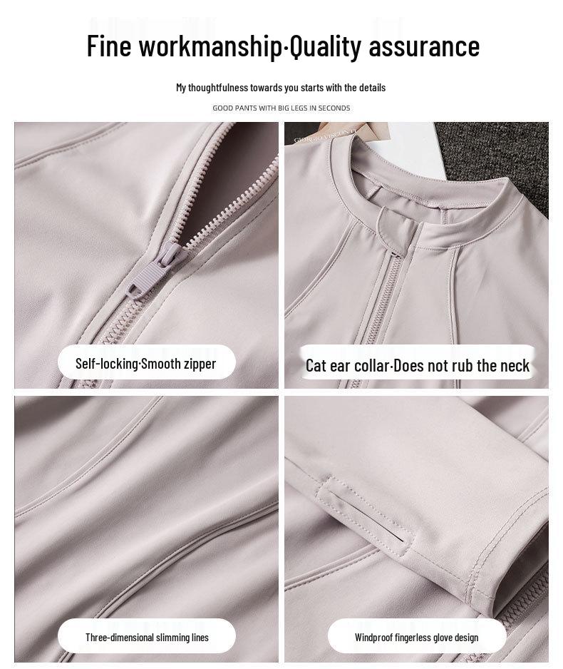 Damen Frühling/Herbst 2024 High-End Sport Fitness Yoga Set: Jacke & Schlankmachende Micro-Flare-Hose