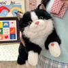 Soft Voiced Cat Plush Toy Simulation Ragdoll Doll with Bib Adorable Stuffed Toy for Desk Bedroom