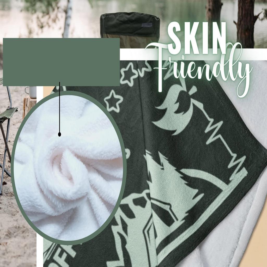 Camping-Thema Flanelldecke Vielseitige Decke für Büro-Nickerchen, Zuhause oder Reisen Weiches Geschenk für Männer Frauen, Tolle Decke für die Mittagspause