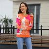New Autumn and Winter Style Pullover Round Neck Jacquard Colorful Long-sleeved Sweater for Women, Fashionable and Casual Knitted Sweater