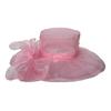 Women Sun Hat Organza Bowknot Decor Wide Brim UV Protection Hat Lightweight Breathable Foldable Tulle Hat Headwear