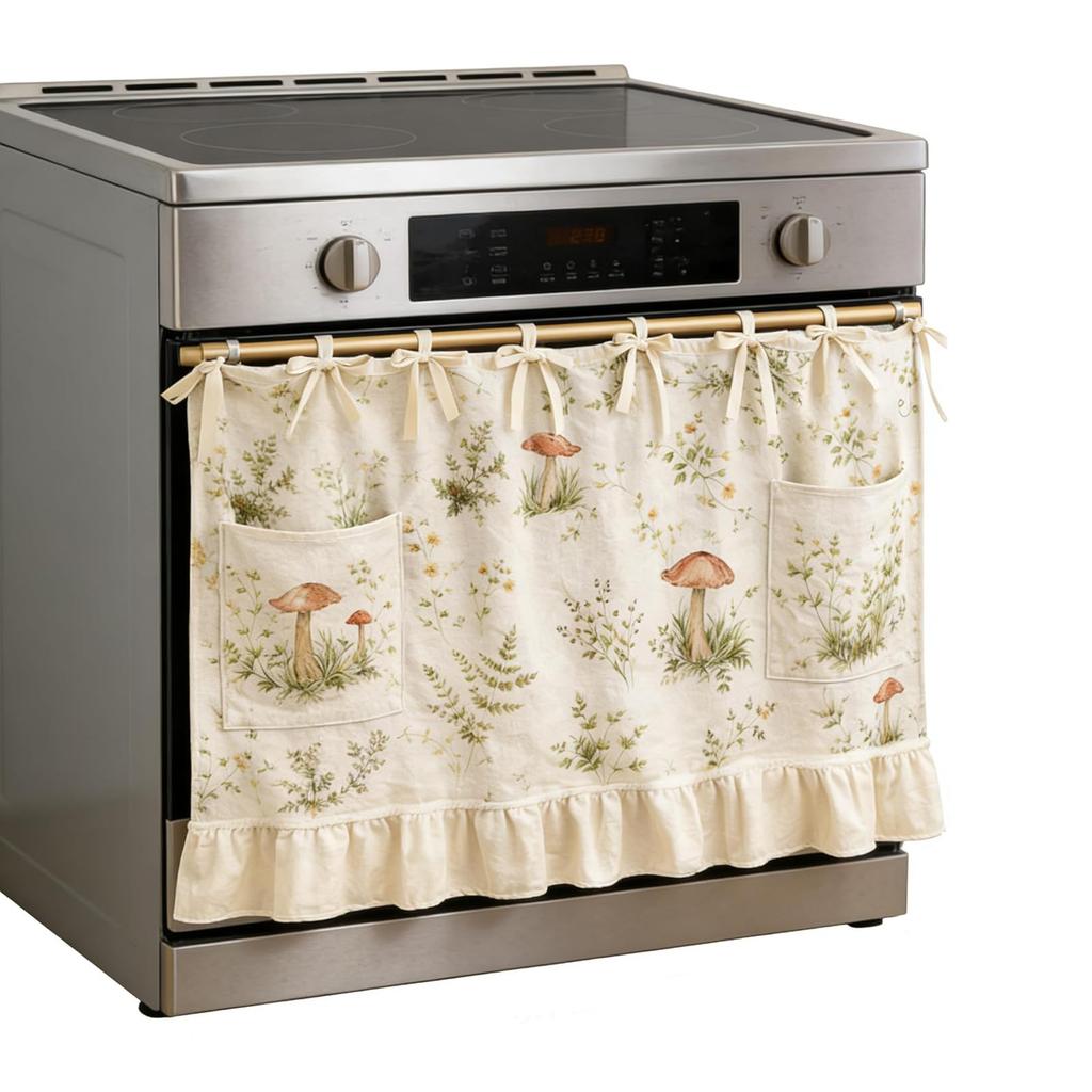Handmade Oven Curtains with Adjustable Lace Kitchen Dishwasher Hidden Curtains for Dishwasher Washing Machine Range Hide Clutter