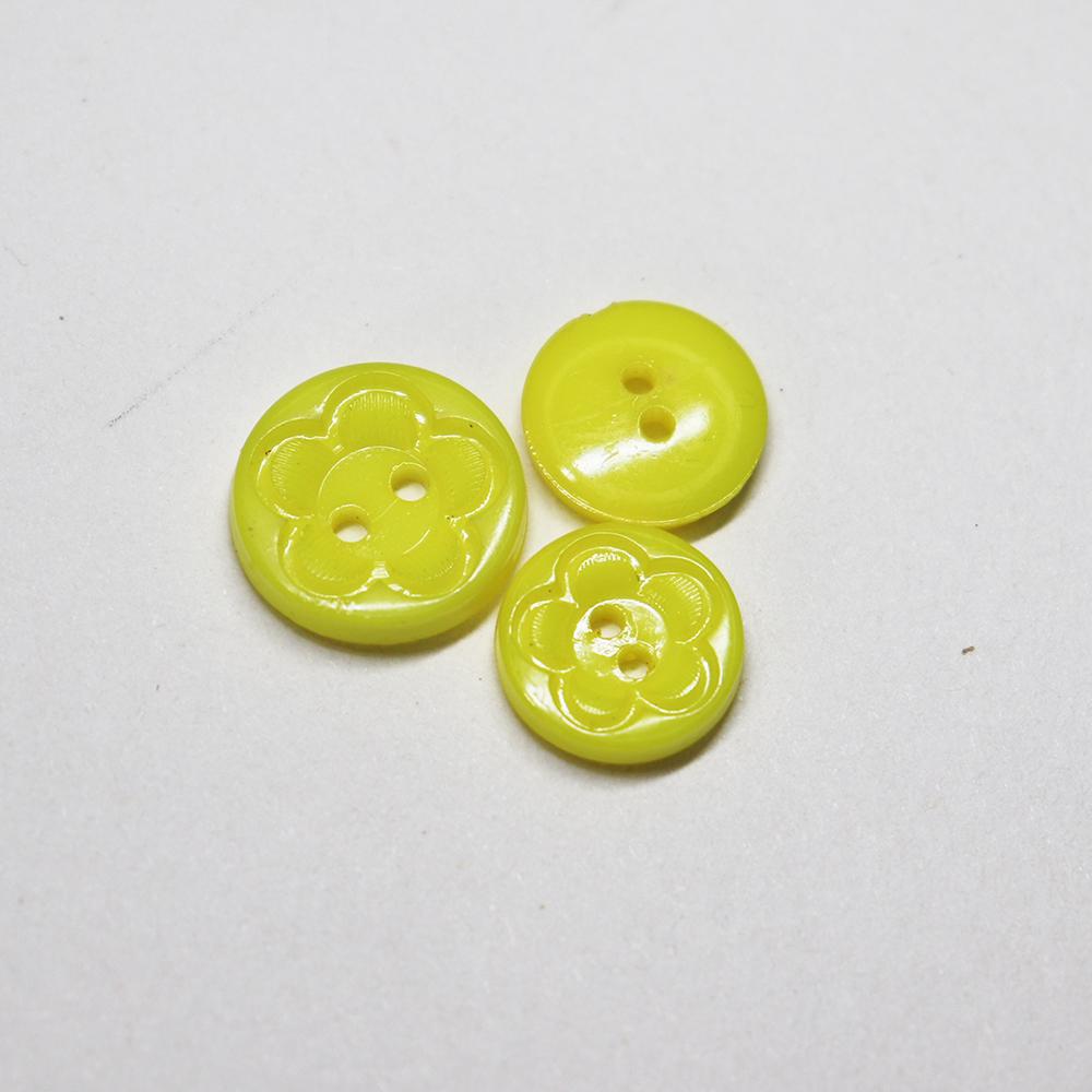 Niucky Basic Nylon Flower Buttons 2 Holes Flatback Washable Scrapbooking Craft Buttons 15mm 12.5mm 12 Colors