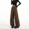American Retro 2026 High-Waisted Wide-Leg Brown Jeans for Women