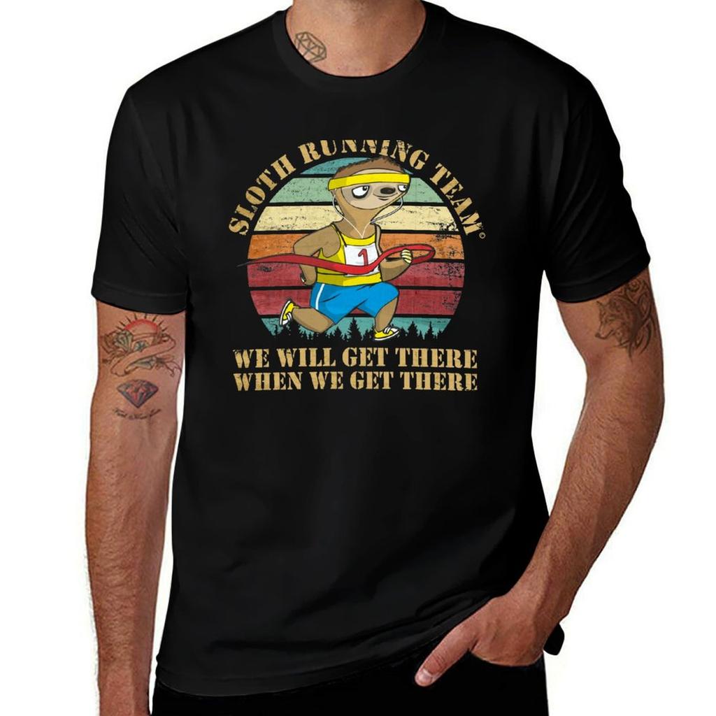 Sloth Running Team Funny Marathon Runners Gifts Tshirt Fashion Graphic Tee For Unisex