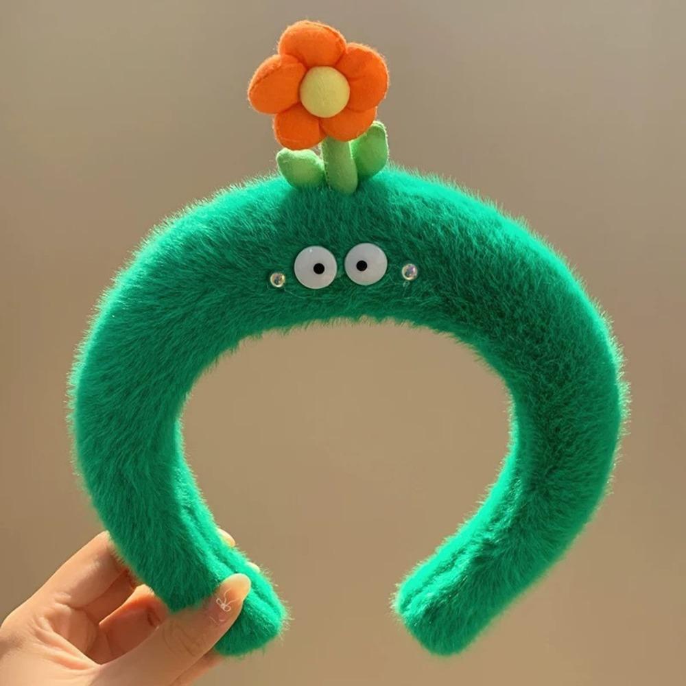 

Candy Color Plush Hairband Korean Style Funny Hair Hoop Sweet Flower Headband Photograph зелёный