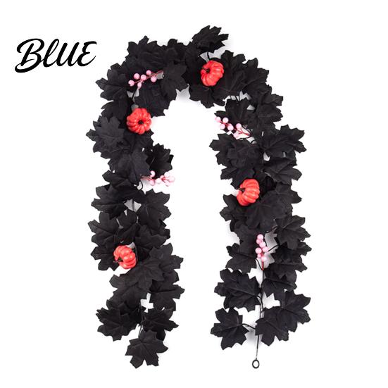 Realistic Floral Ornaments Halloween Artificial Maple Leaf Vine Decor Fall Wall Hanging Garland Silk Flowers for Party Scene Spooky Thanksgiving