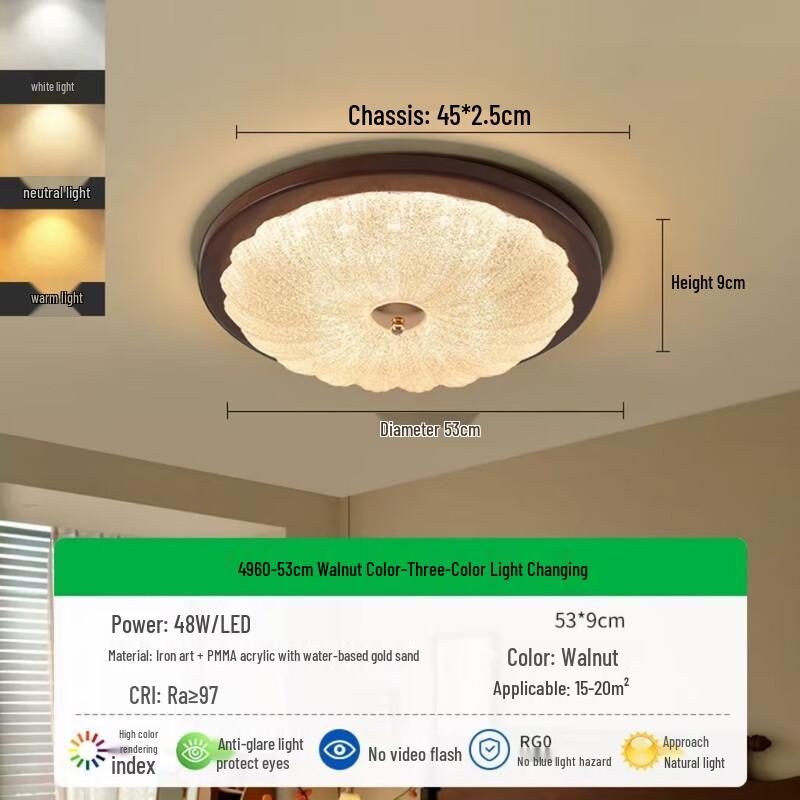 Pailide Italian Retro Wrought Iron LED Ceiling Lamp