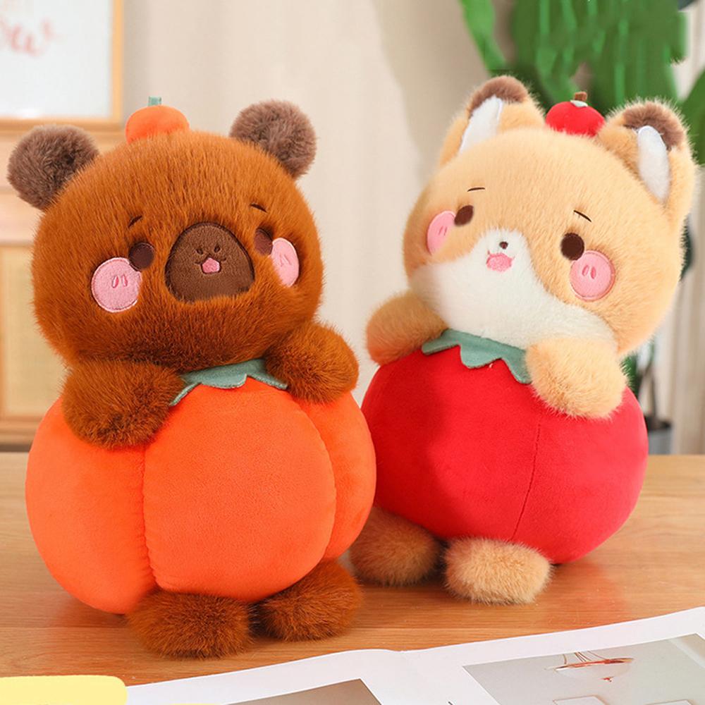Pig Fruit Animal Plush Toy Cartoon Rabbit Stuffed Doll Pumpkin Capybara Plush Doll Christmas Gift